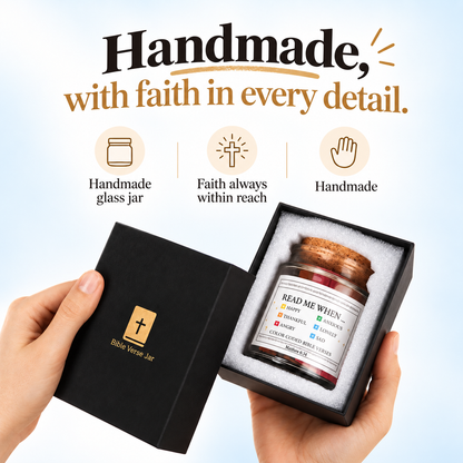 (GIFTING OFFER) Handmade 90 Day Bible Verses Jar (Free Christian Gift Box)