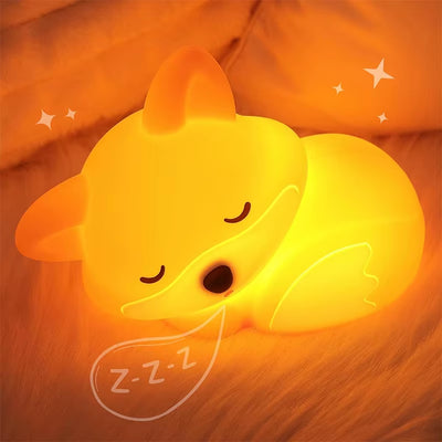 Fox Silicone Night Light with Timer - Touch Control