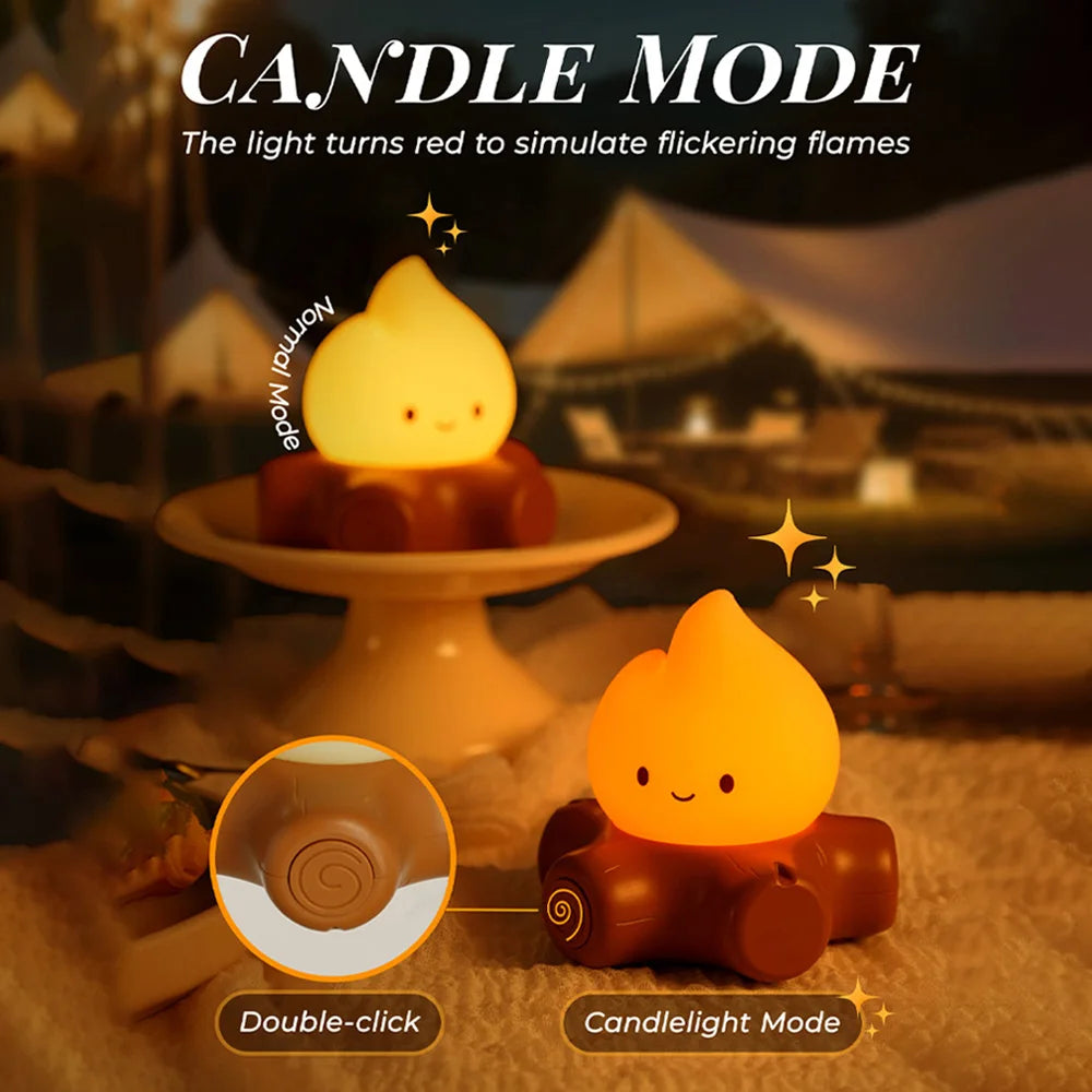 Campfire Glow — candle mode with flickering flame